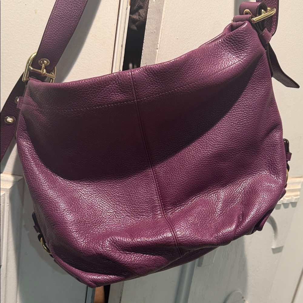 Coach Purple Leather Hobo Bag